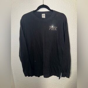 Victoria’s Secret PINK Campus Oversized Long Sleeve Rhinestone Bling Tee